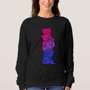 Cat Stack Bisexual Pride Bi Flag Lgbt Cute Kitten  Sweatshirt