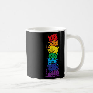 Cat Stack Rainbow Gay Pride Cute Lgbt Animal Pet L Coffee Mug