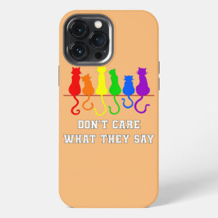 Cat Stack Rainbow Gay Pride Funny LGBT Animal Pet iPhone 13 Pro Max Case