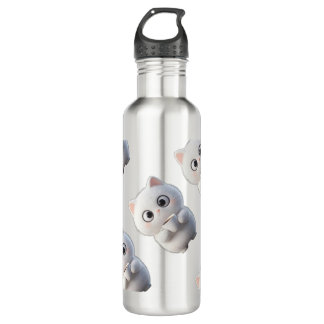 Cat stainless steel water bottle