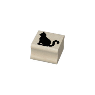 Cat stamp, cute pet kitty, animal lover rubber stamp