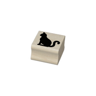 Cat stamp, cute pet kitty, animal lover rubber stamp