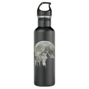 Cat Standing On Mountain Moonlight Halloween 710 Ml Water Bottle