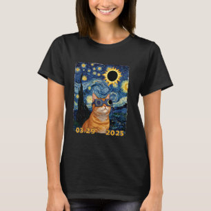 Cat Stargazer u2013 Solar Eclipse 03.29.2025 T-Shirt