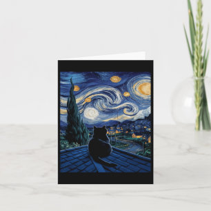 Cat Starry Night Van Gogh Cat Art Lover Funny Cat Card