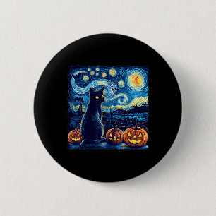 Cat Starry Night Van Gogh Cat For Cat Lover Cat Da 6 Cm Round Badge