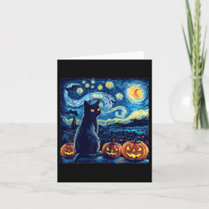 Cat Starry Night Van Gogh Cat For Cat Lover Cat Da Card