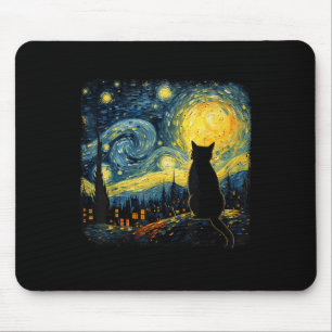 Cat Starry Night Van Gogh Cat For Cat Lover Cat Mo Mouse Mat