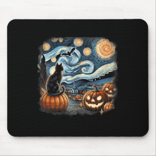 Cat Starry Night Van Gogh Cat For Cat Lover Cat Mo Mouse Mat