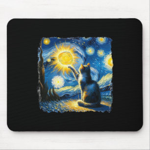Cat Starry Night Van Gogh Cat For Cat Lover Cat Mo Mouse Mat