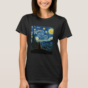 Cat Starry Night Van Gogh Cat For Cat Lover Cat Mo T-Shirt