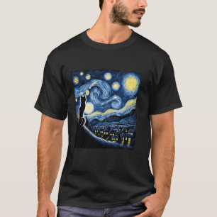 Cat Starry Night Van Gogh Cat For Cat Lover Cat Mo T-Shirt