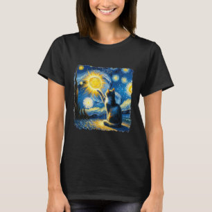 Cat Starry Night Van Gogh Cat For Cat Lover Cat Mo T-Shirt