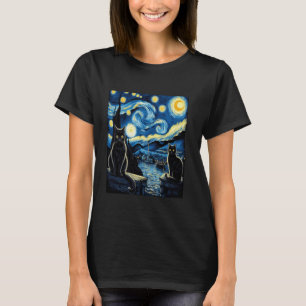Cat starry night van gogh cat for cat lover Gift T-Shirt