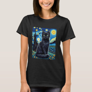 Cat starry night van gogh cat for cat lover T-Shirt