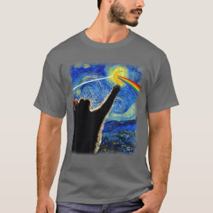 Cat Starry Night Van Gogh Cat Gifts Cat Lover Cat T-Shirt