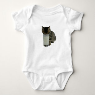 Cat Stealing Milk From A Glass Baby Bodysuit