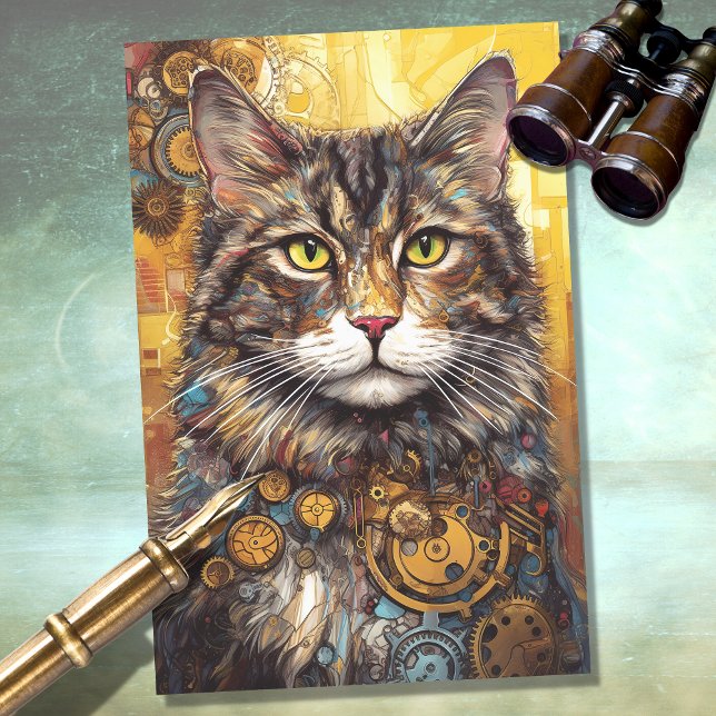 Cat Steampunk 1 Decoupage Paper (Creator Uploaded)