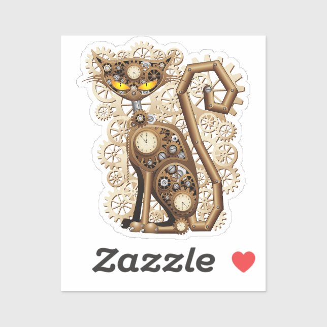 Cat Steampunk Vintage Retro Style Machine  (Sheet)