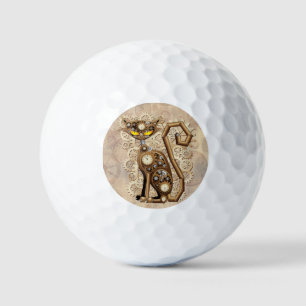Cat Steampunk Vintage Retro Style Machine  Golf Balls