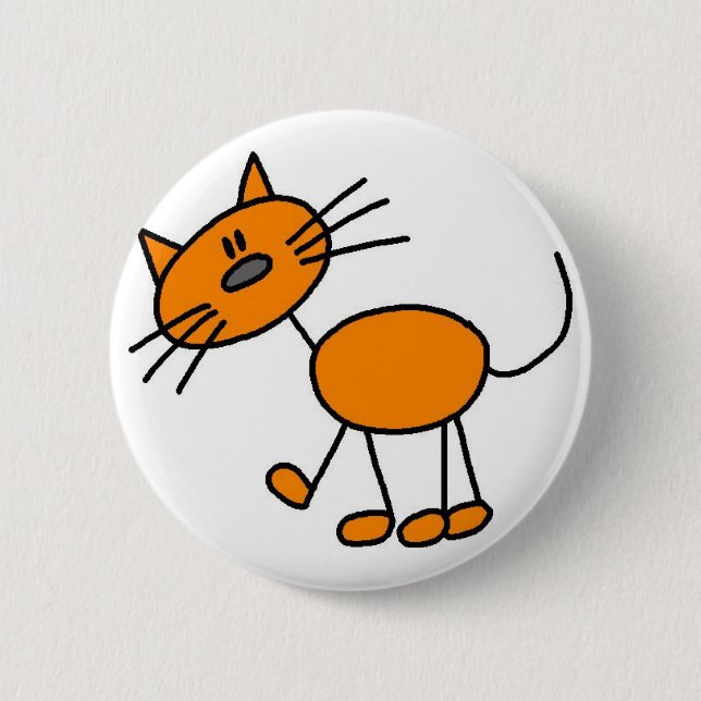 Cat Stick Figure Button (Front)