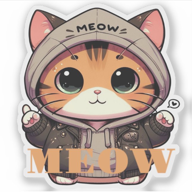 Cat sticker "Meow" (Front)