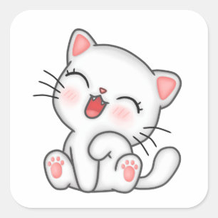 cat stikers square sticker