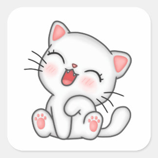 cat stikers square sticker