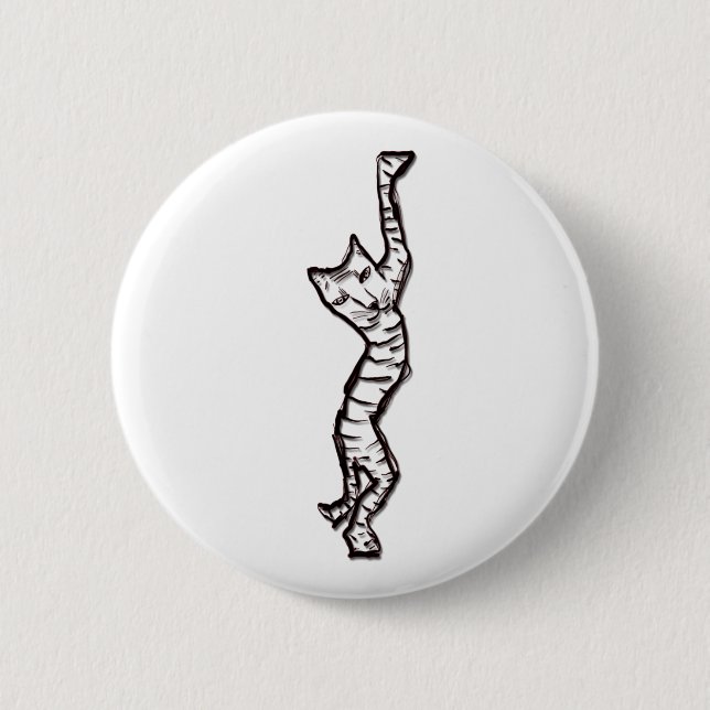 Cat Stretch! 6 Cm Round Badge (Front)