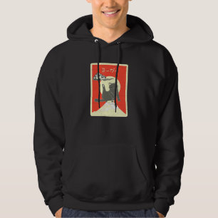 Cat Stretch Leg Up Mt Fuji Distressed Style Japane Hoodie