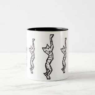 Cat Stretch! Two-Tone Coffee Mug