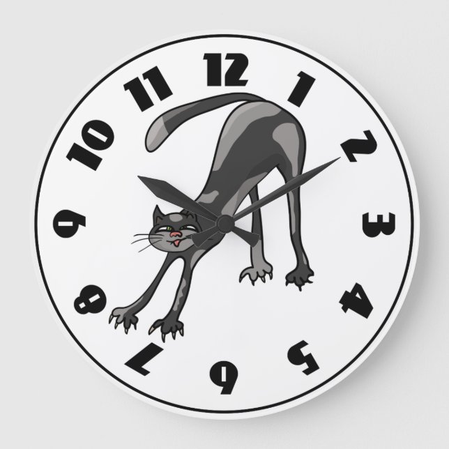 Cat Stretching Clock (Front)