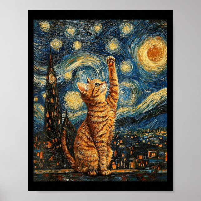 Cat Style Art Funny Graphic Poster (Front)