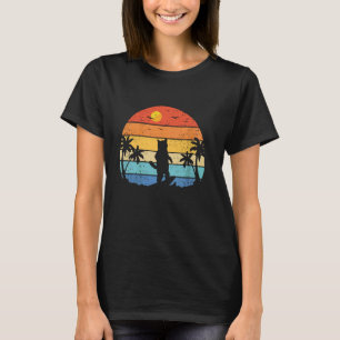 Cat Sufing Retro Kitten Kitty Surf Beach Lover Sur T-Shirt