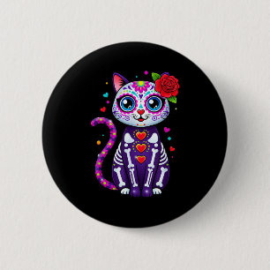 Cat Sugar Skull Cute Cat For Cat Lover Cat-m  6 Cm Round Badge