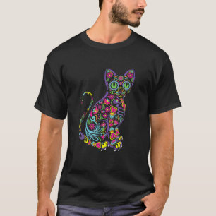 Cat Sugar Skull Dia De Los Muertos Cute Mexican Da T-Shirt
