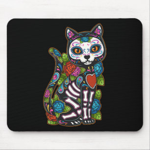 Cat Sugar Skull Mexico Calavera Dia De Los Muertos Mouse Mat