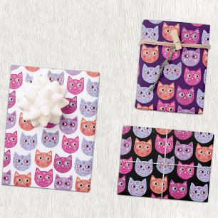 Cat Sugar Skull Wrapping Paper Sheet