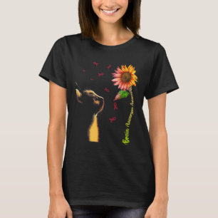 Cat Sunflower Brain Aneurysm Awareness T-Shirt