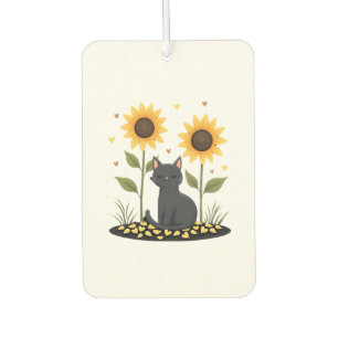 Cat Sunflower Christmas Tree Sun Flower Cat Lover  Car Air Freshener