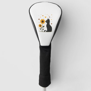 Cat Sunflower Christmas Tree Sun Flower Cat Lover Golf Head Cover