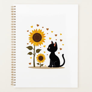Cat Sunflower Christmas Tree Sun Flower Cat Lover  Planner