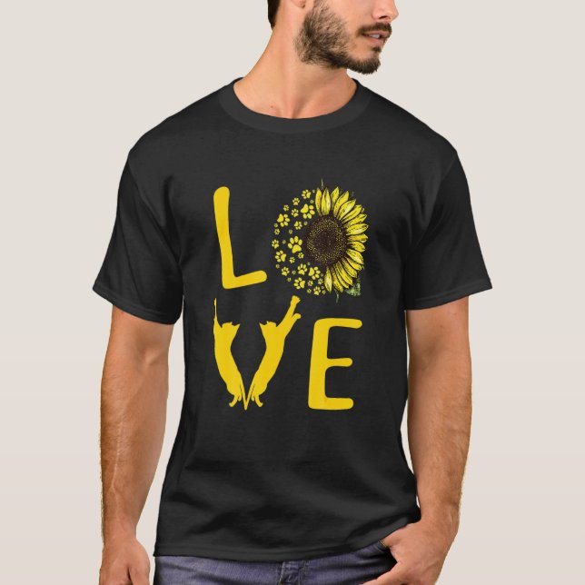Cat Sunflower  For Cat  Cat Mom Men Women T-Shirt (Front)