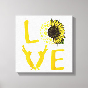 Cat Sunflower Gifts For Cat Lovers Cat Mum Canvas Print