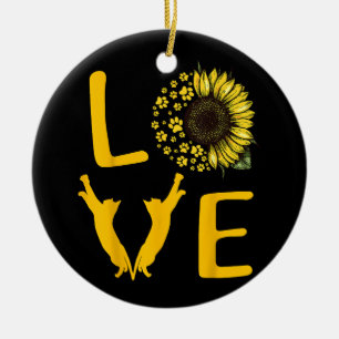 Cat Sunflower Gifts For Cat Lovers, Cat Mum Ceramic Tree Decoration