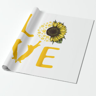 Cat Sunflower Gifts For Cat Lovers Cat Mum Wrapping Paper