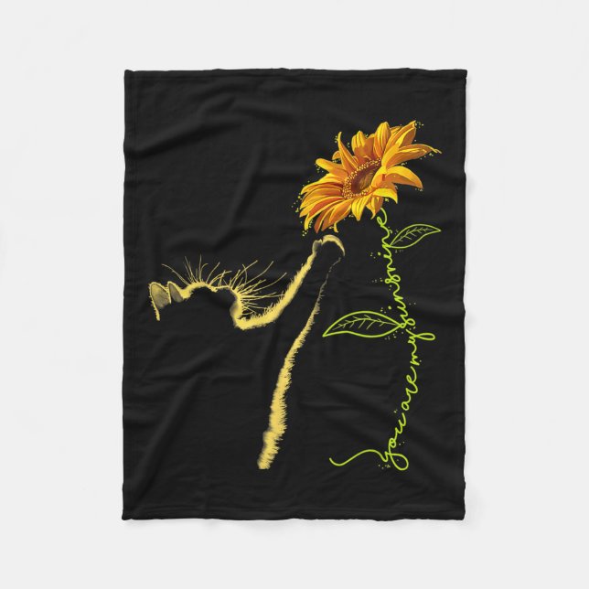 Cat Sunflower Gifts For Cat Lovers  Fleece Blanket (Front)