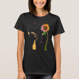 Cat Sunflower Hereditary Hemochromatosis Awareness T-Shirt