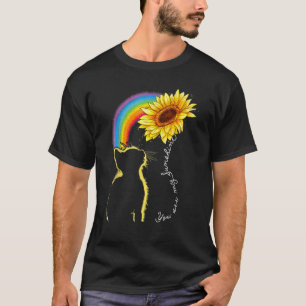 Cat Sunflower Rainbow For Cat Cat Mum Lady Women T-Shirt