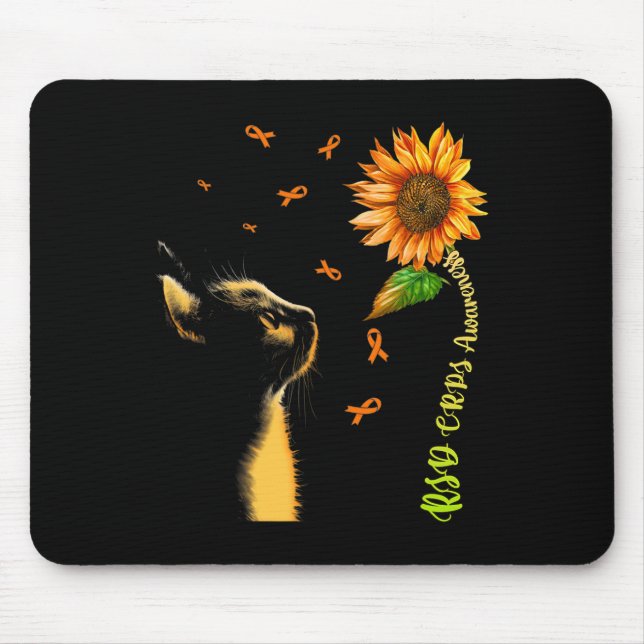 Cat Sunflower RSD CRPS Awareness  Mouse Mat (Front)